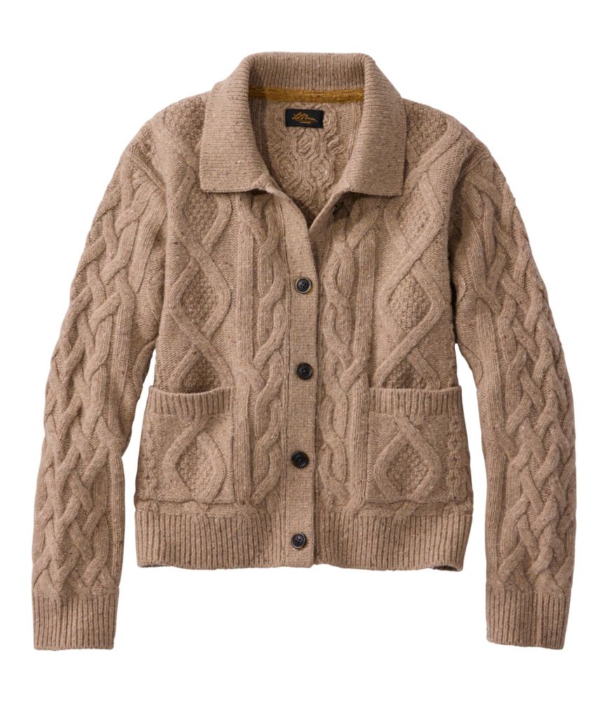 Women's Signature Wool-Blend Fisherman Sweater, Cardigan