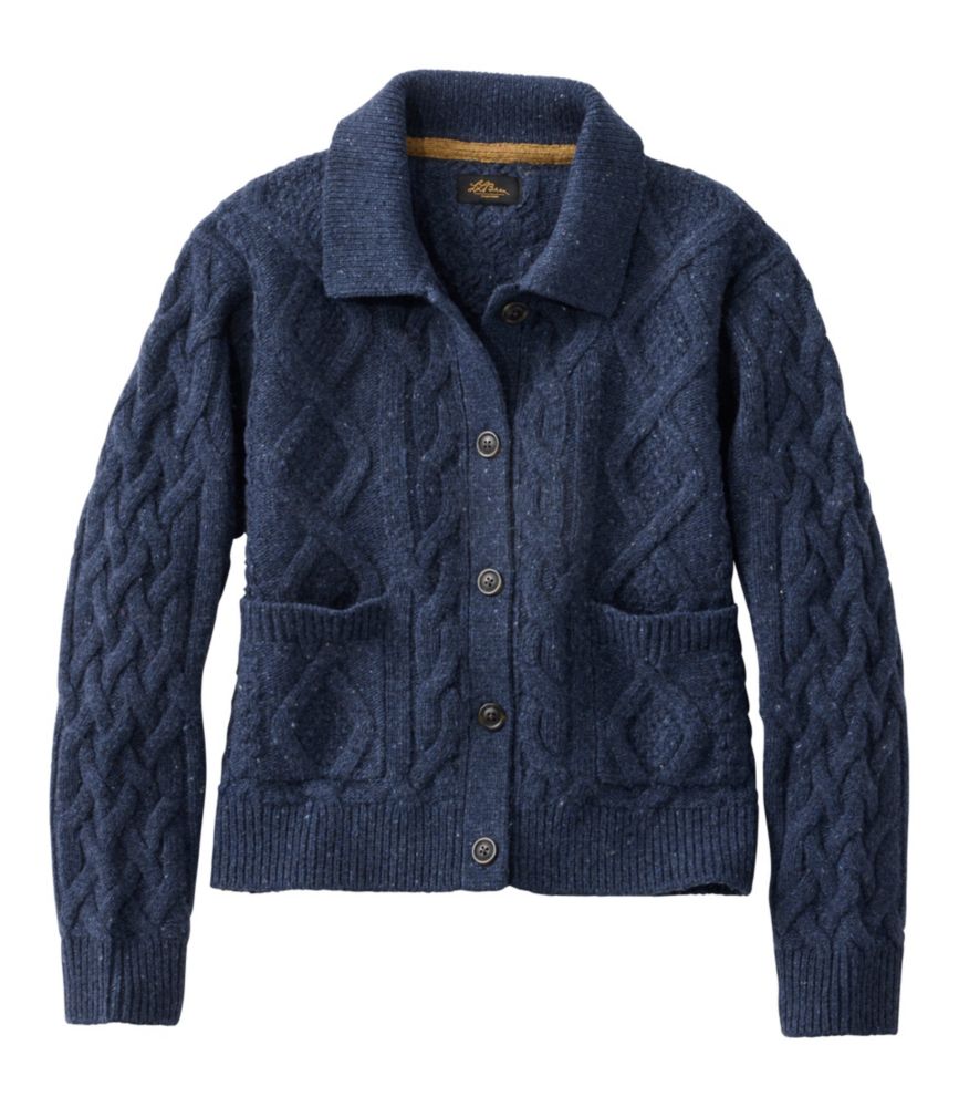 Women's Signature Wool-Blend Fisherman Sweater, Cardigan