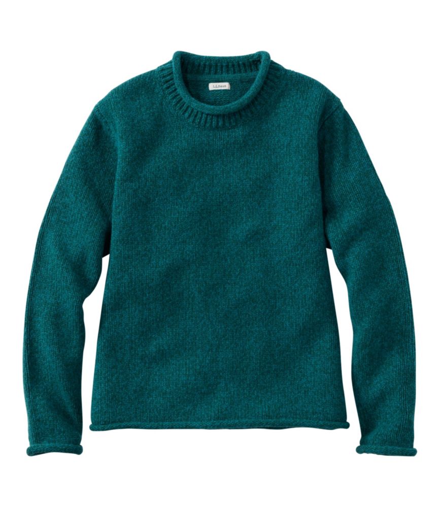Women's Bean's Classic Ragg Wool Sweater, Rollneck, Deepest Green, small image number 1