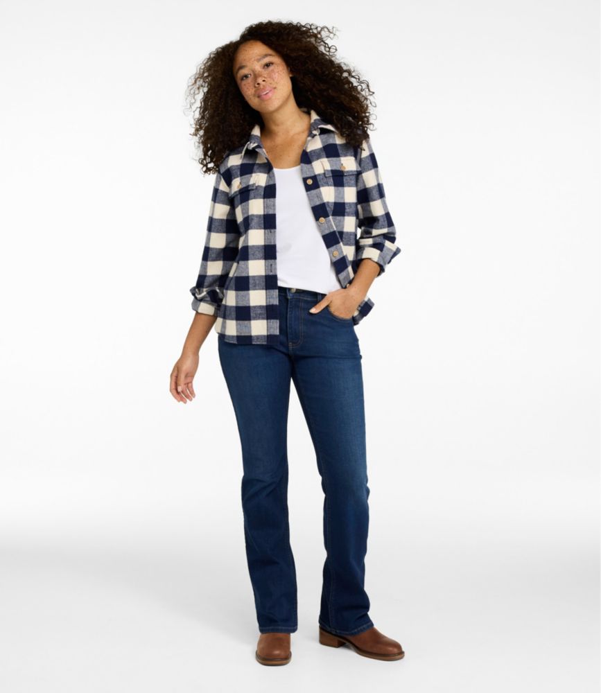 Women's L.L.Bean Go-Anywhere Jeans, Mid-Rise Bootcut, Deep Mariner Wash, small image number 5