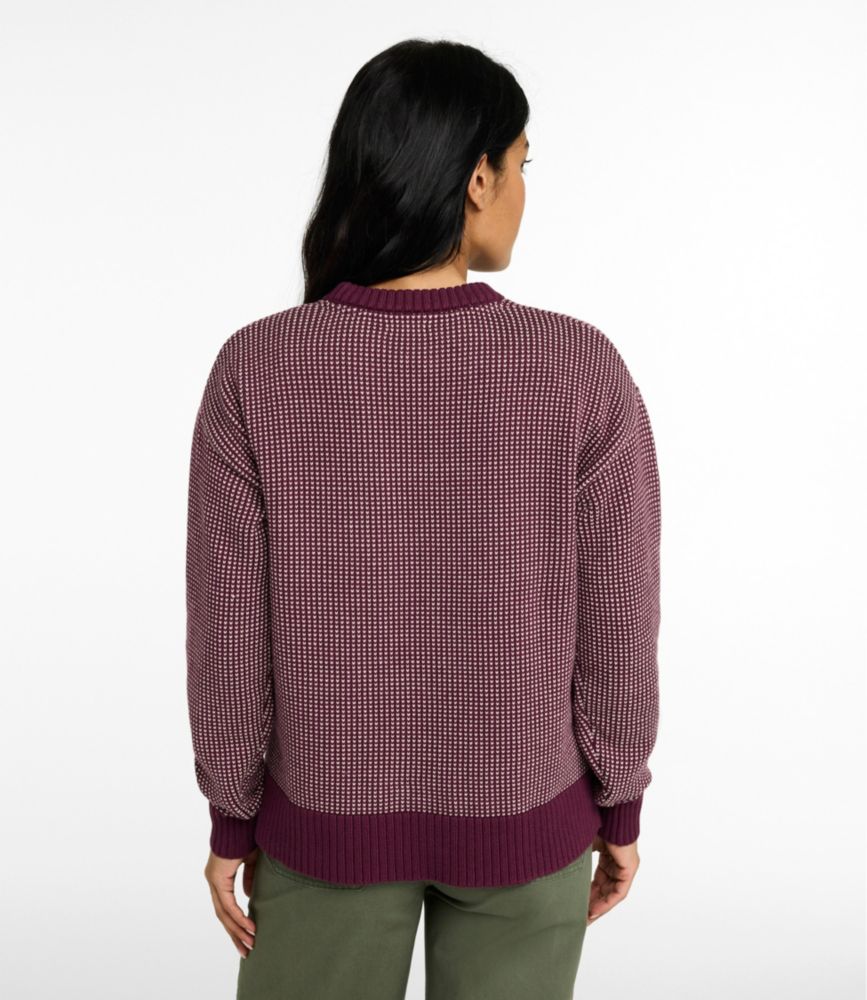 Women's The Original Double L&reg; Sweater, Crewneck Bird's-Eye, Fig/Sea Salt Birdseye, small image number 3
