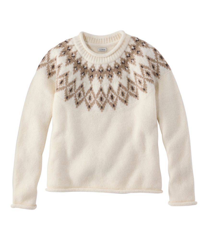 Women's Bean's Classic Ragg Wool Sweater, Rollneck Novelty, New