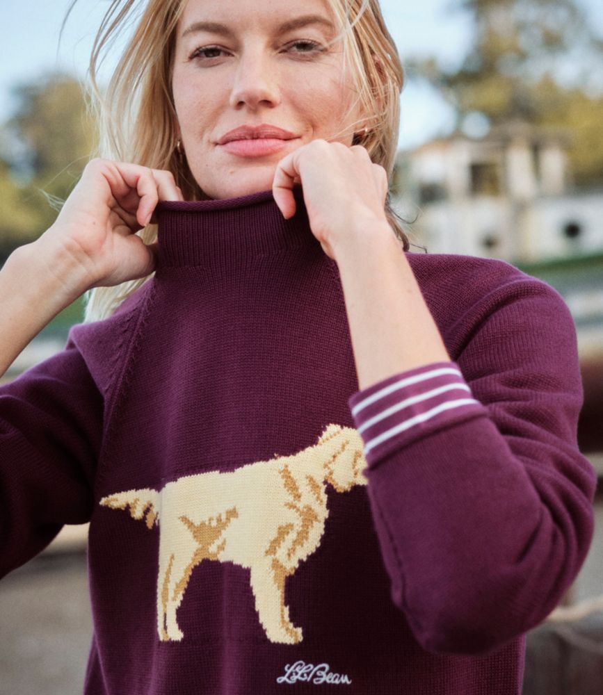 Women's The Original Double L&reg; Sweater, Novelty Rollneck, Fig Golden Dog, small image number 10