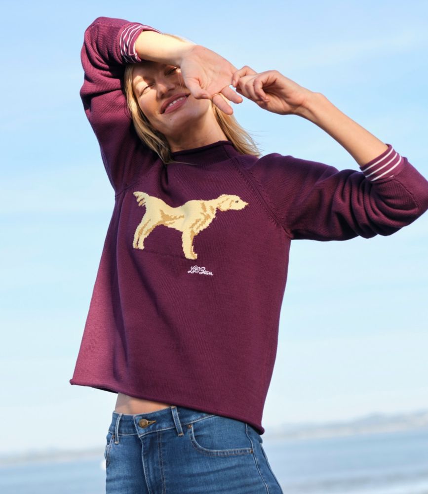 Women's The Original Double L&reg; Sweater, Novelty Rollneck, Fig Golden Dog, small image number 11