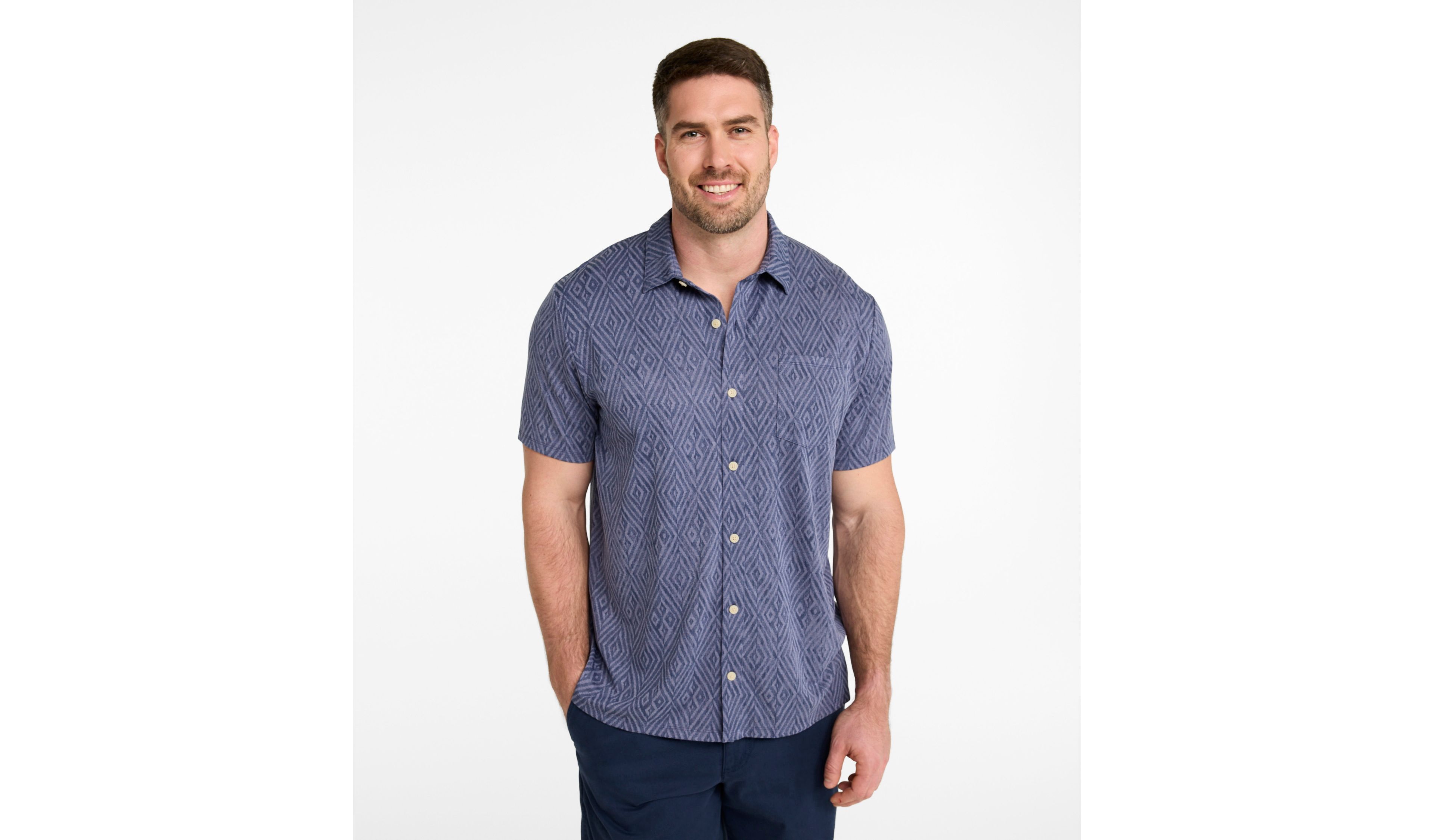 Men's Sunwashed Ultrasoft Button-Front Shirt, Short-Sleeve, Print