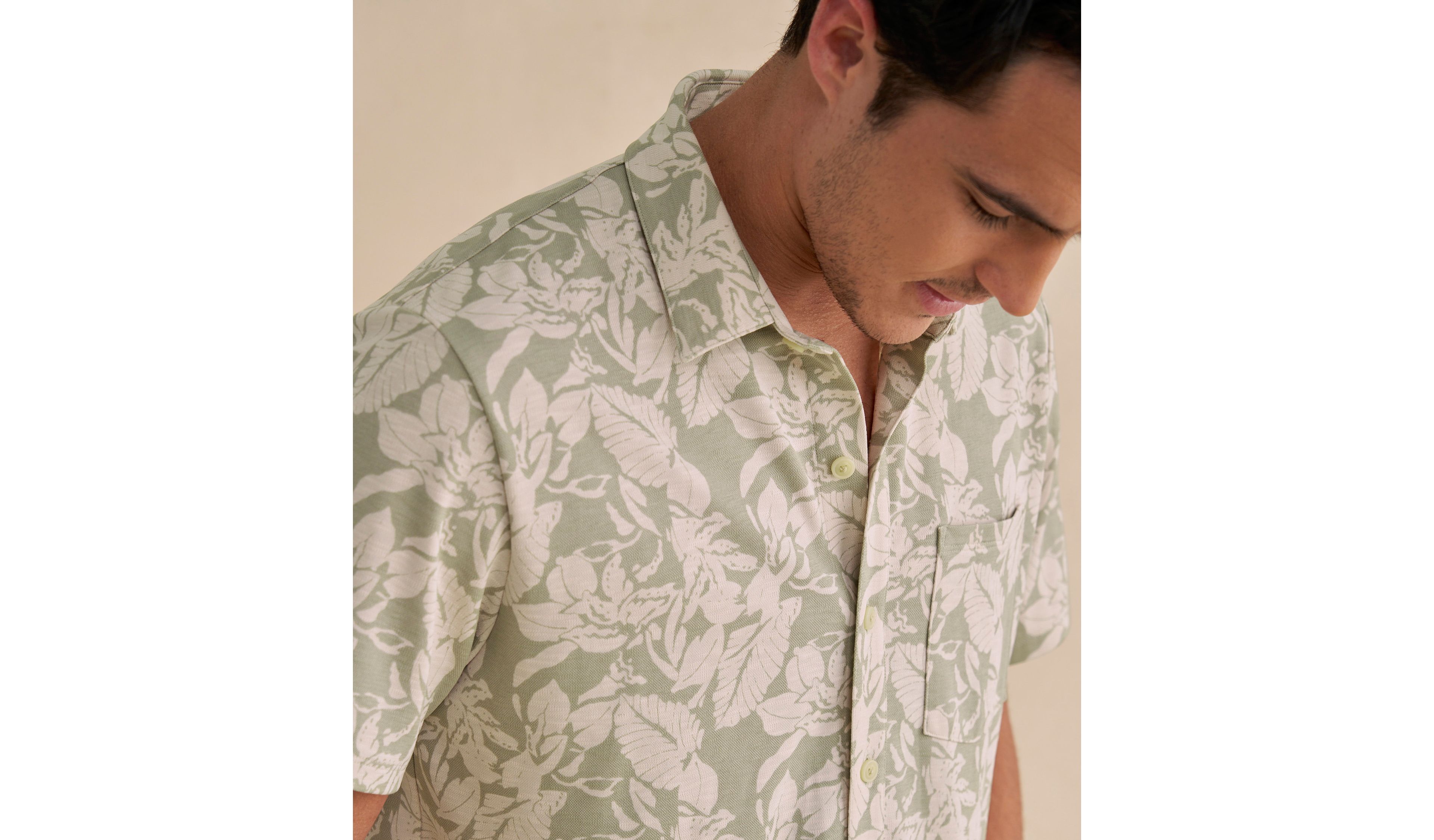 Men's Sunwashed Ultrasoft Button-Front Shirt, Short-Sleeve, Print