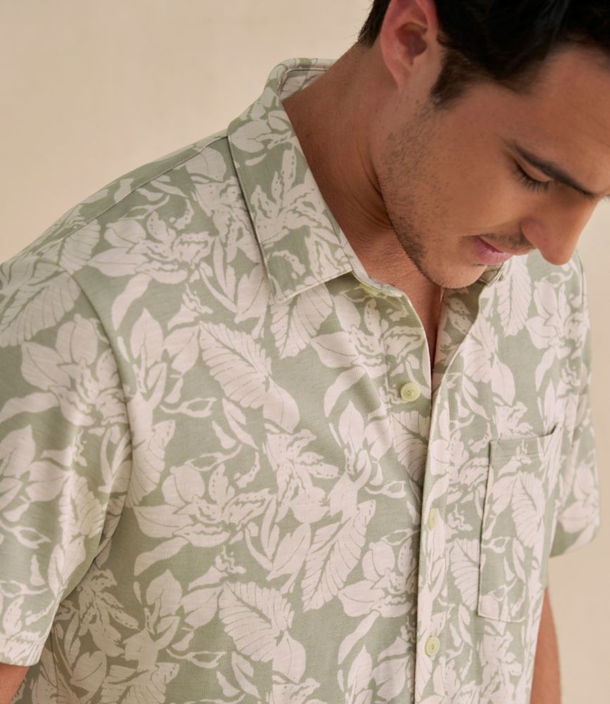Men's Sunwashed Ultrasoft Button-Front Shirt, Short-Sleeve, Print