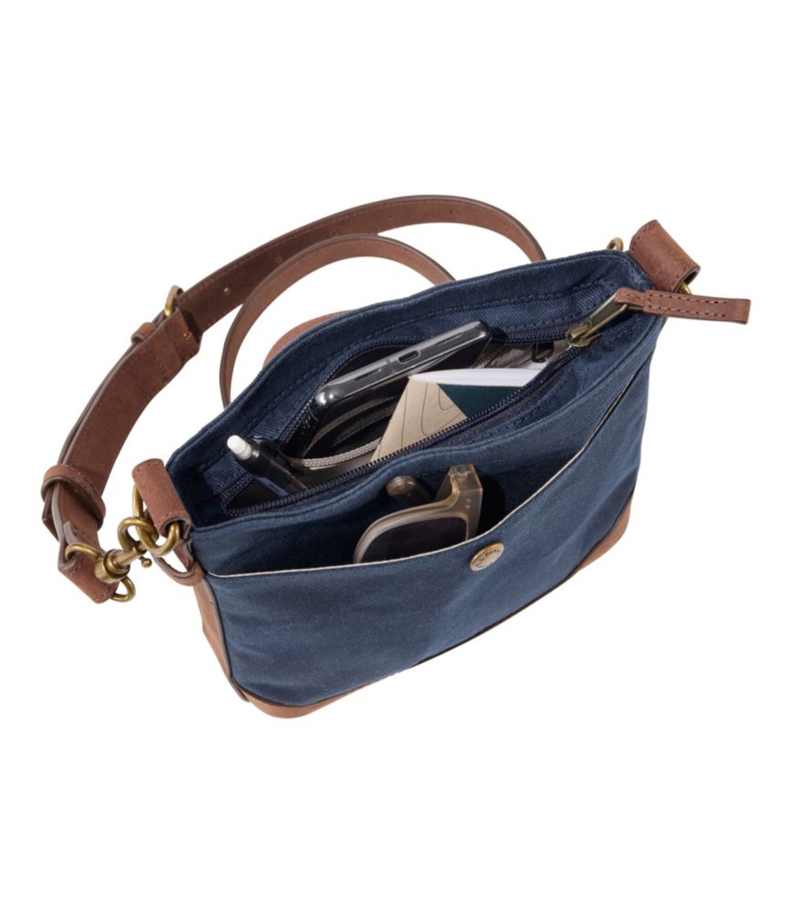 Waxed Canvas Crossbody, Small, Classic Navy, small image number 4