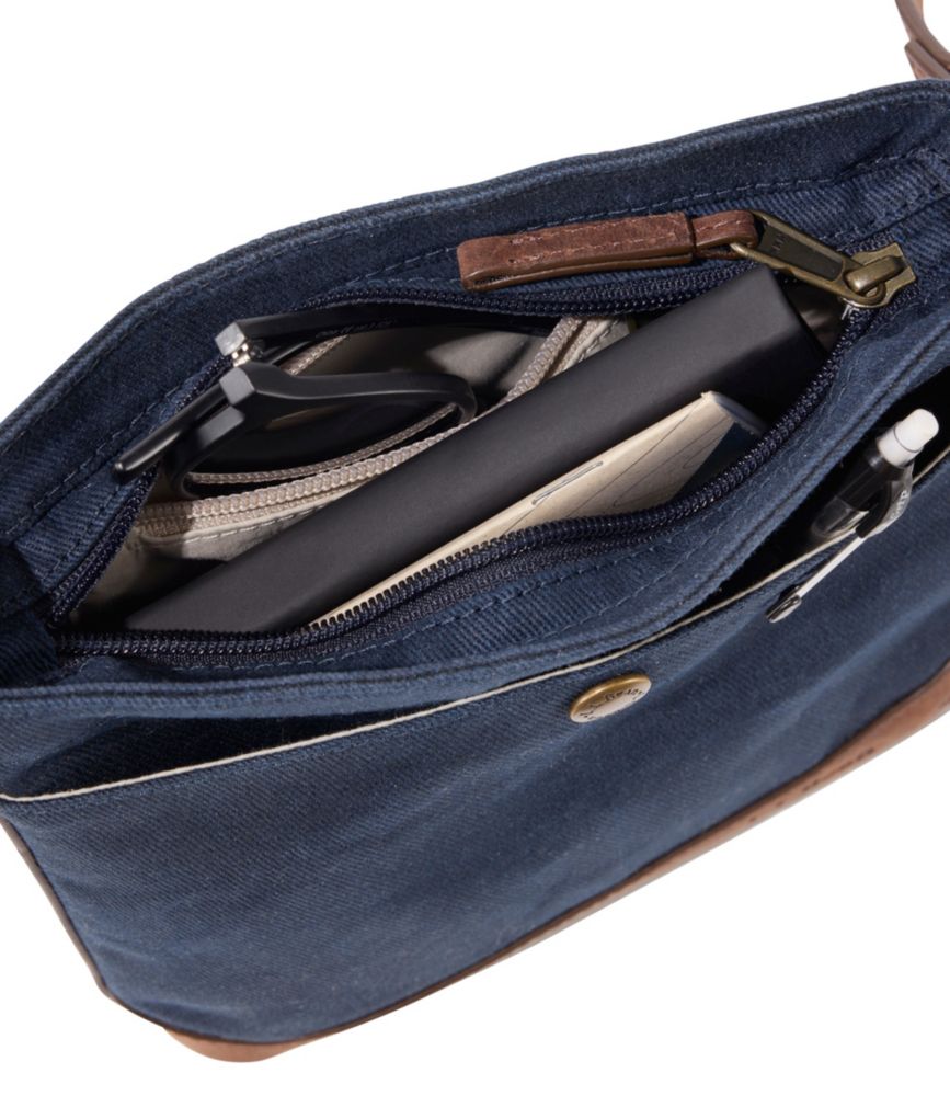 Waxed Canvas Crossbody, Small, Classic Navy, small image number 5