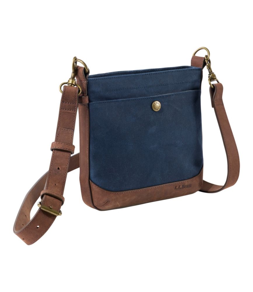 Waxed Canvas Crossbody, Small, Classic Navy, small image number 1