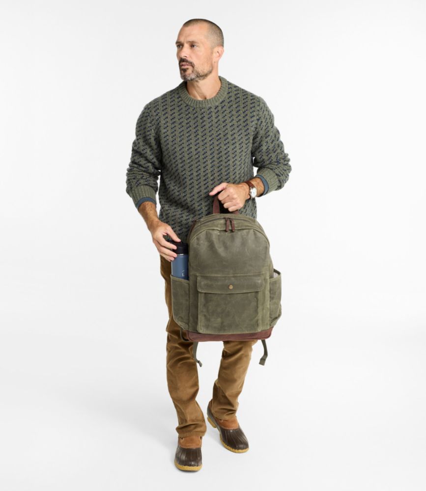 Waxed Canvas Backpack, Classic Navy, small image number 10