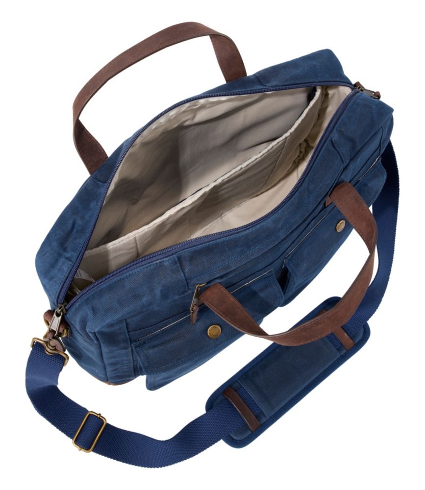 Waxed Canvas Briefcase, Classic Navy, small image number 3