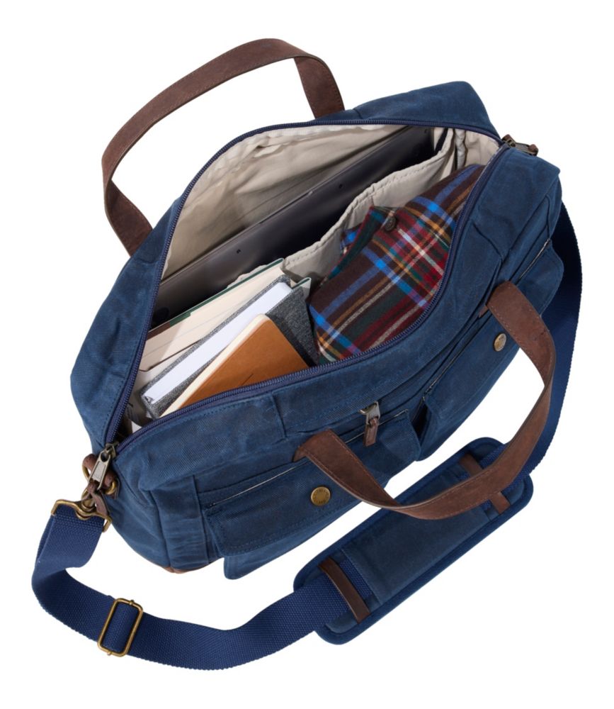 Waxed Canvas Briefcase, Classic Navy, small image number 4