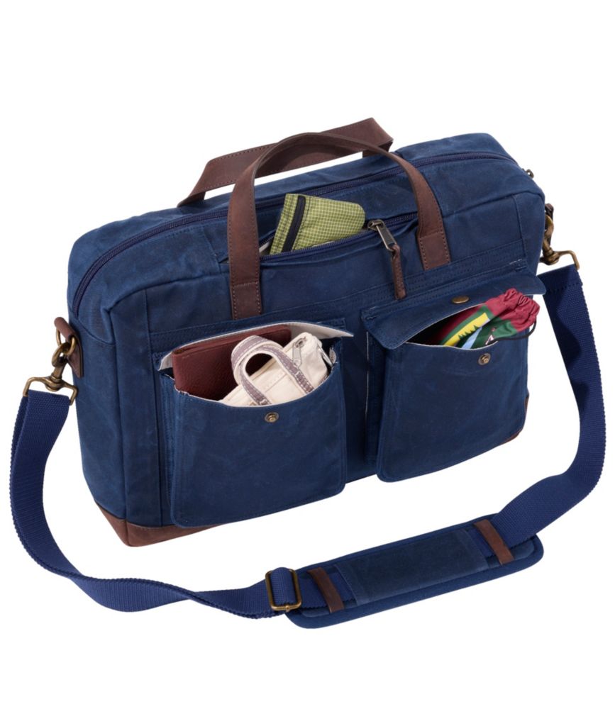 Waxed Canvas Briefcase, Classic Navy, small image number 5
