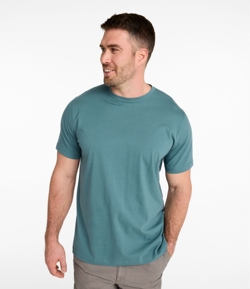 Men's Carefree Unshrinkable Tee, Slightly Fitted, Short-Sleeve, Delta Blue, small image number 4