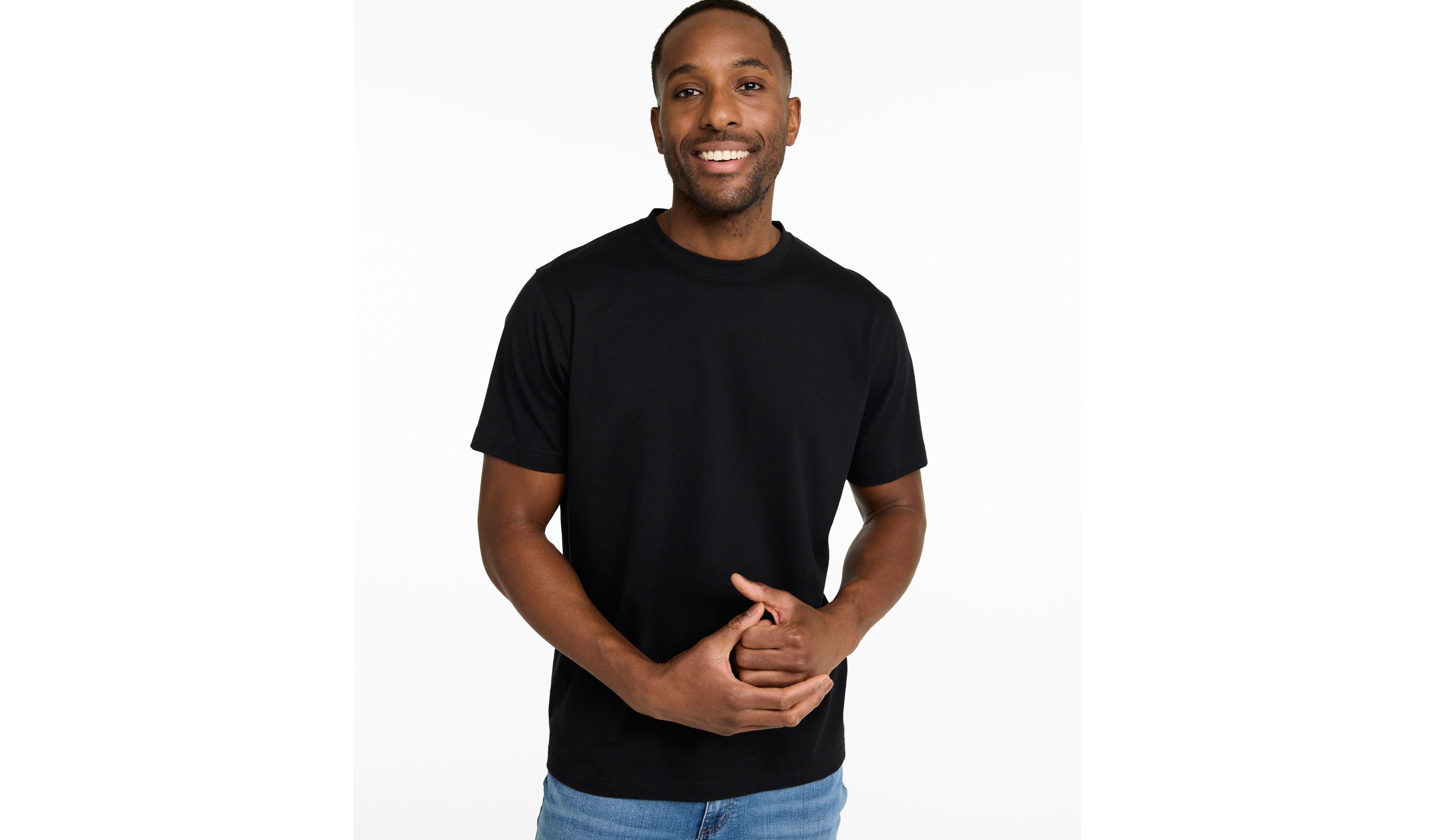 Men's Carefree Unshrinkable Tee, Slightly Fitted, Short-Sleeve