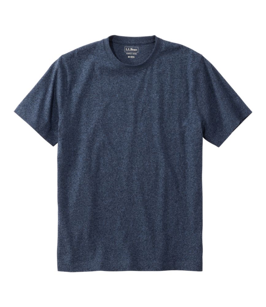 Men's Carefree Unshrinkable Tee, Slightly Fitted, Short-Sleeve, Deep Blue Heather, small image number 1