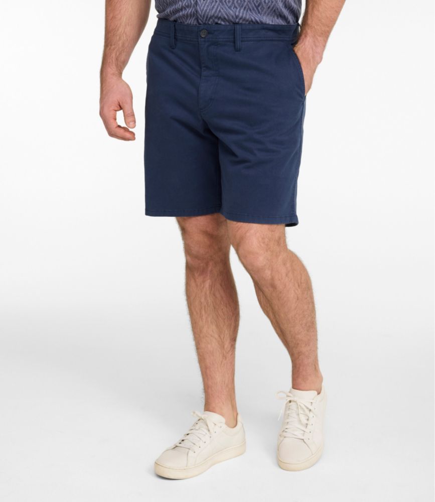 Men's Sunwashed Khaki Shorts, 9", Carbon Navy, small image number 4