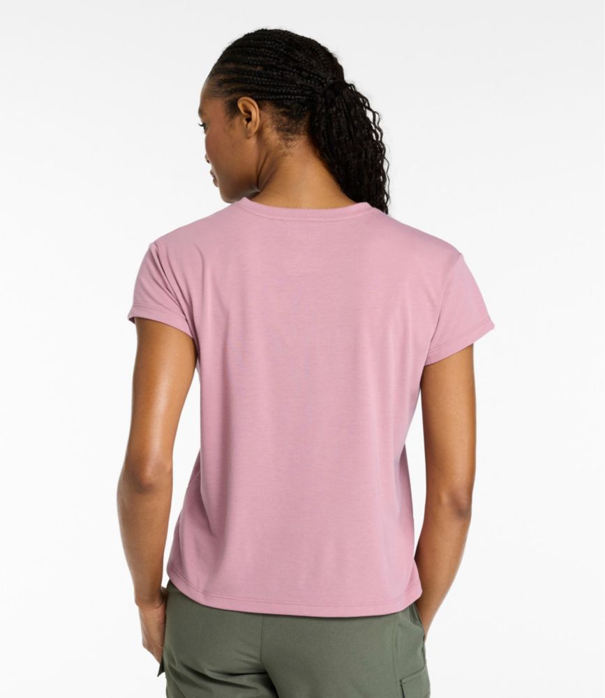Women's Mountainside Crewneck Tee, Short-Sleeve Graphic, Washed Orchid Logo, small image number 3