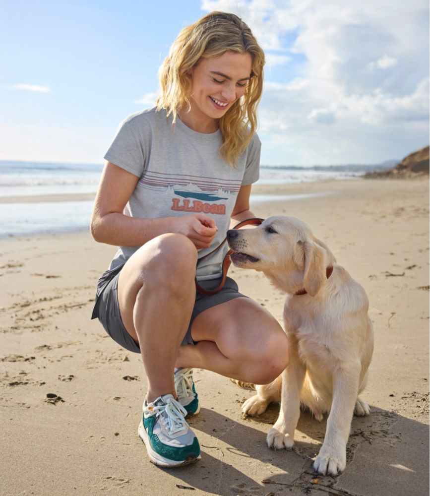 Women's Mountainside Crewneck Tee, Short-Sleeve Graphic, Deep Lake Logo, small image number 6