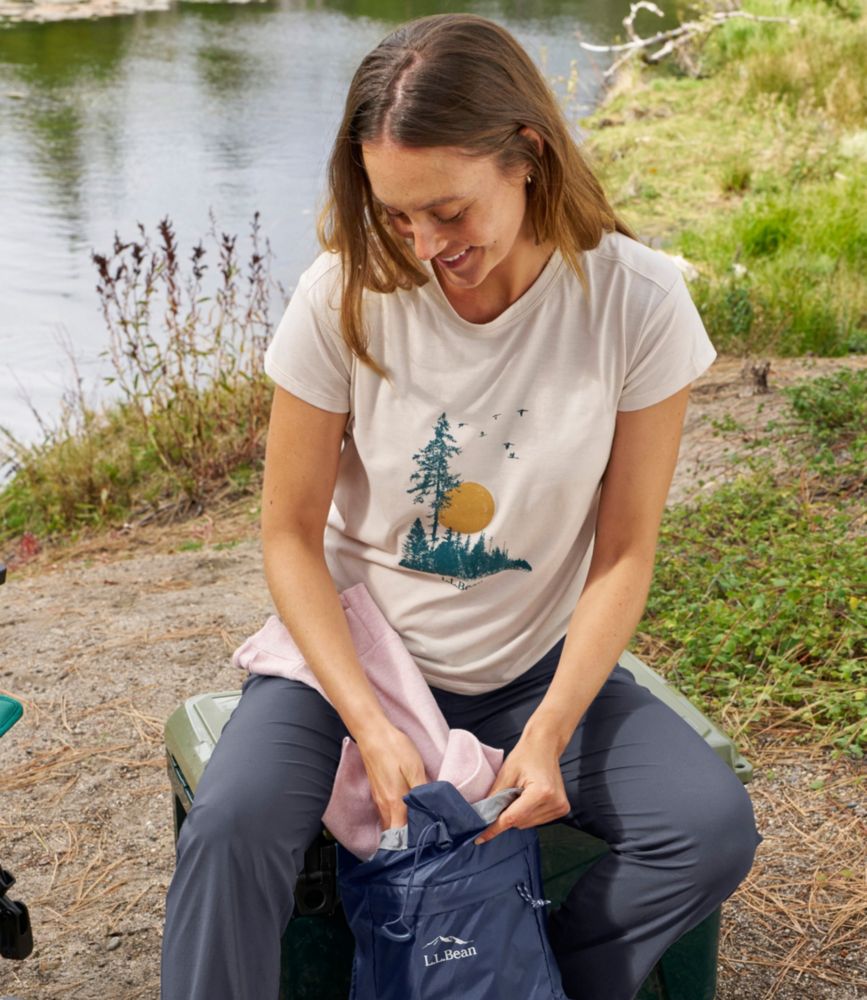 Women's Mountainside Crewneck Tee, Short-Sleeve Graphic, Deep Lake Logo, small image number 7