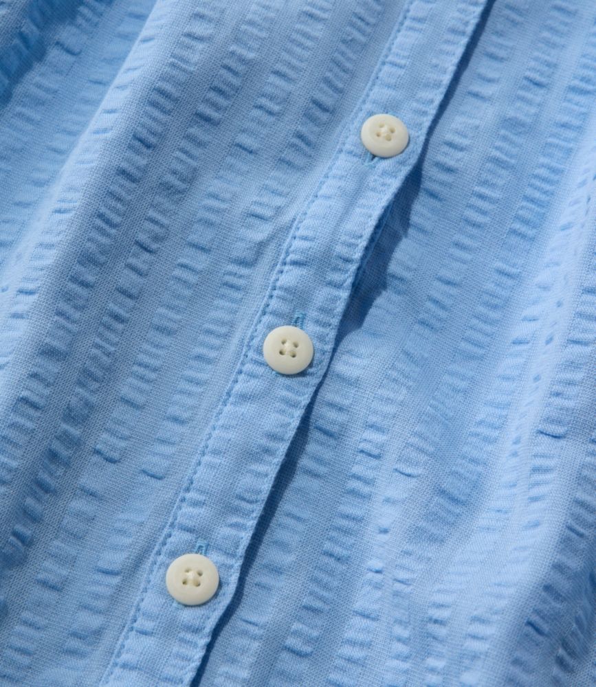Women's Bean's Seacoast Seersucker Scoopneck Shirt, Brightwater Blue Stripe, small image number 4