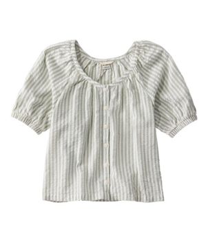 Women's Bean's Seacoast Seersucker Scoopneck Shirt, New
