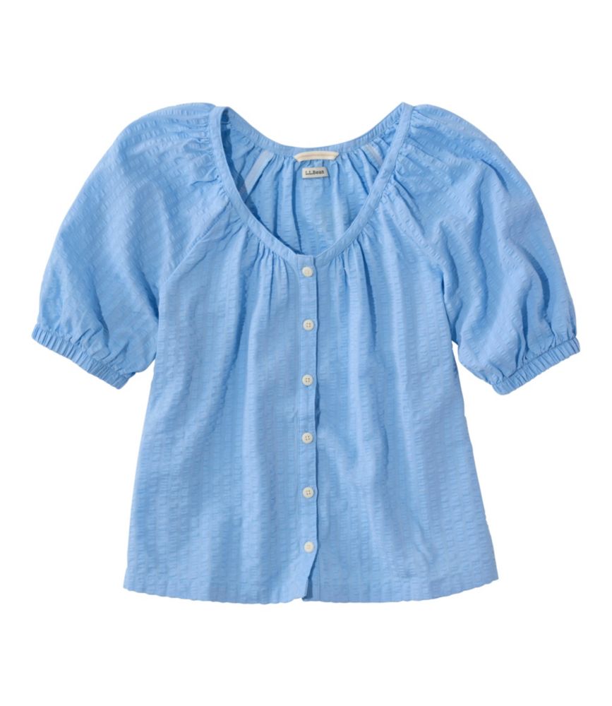 Women's Bean's Seacoast Seersucker Scoopneck Shirt