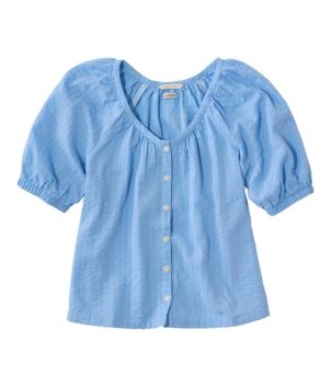 Women's Bean's Seacoast Seersucker Scoopneck Shirt, New