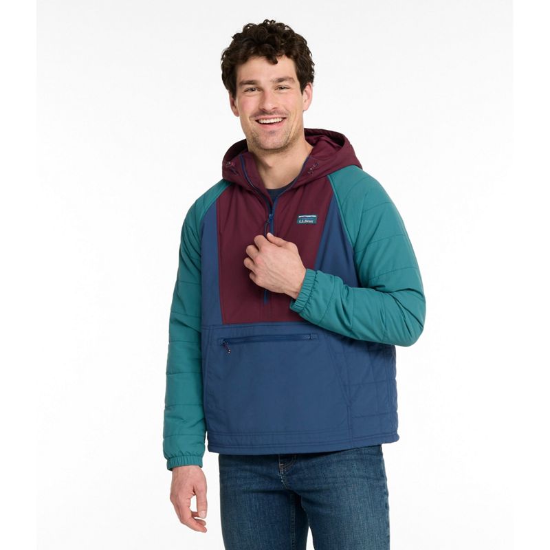 L.L.Bean Men's Mountain Classic Insulated Anorak, Colorblock Small NWT image 2