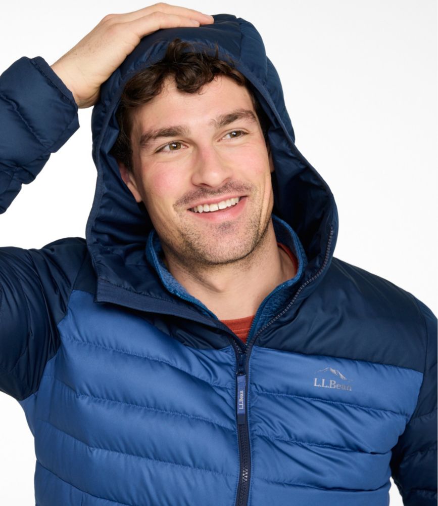 Men's Access Down Hooded Puffer, Colorblock, Nautical Navy/Bordeaux, small image number 6