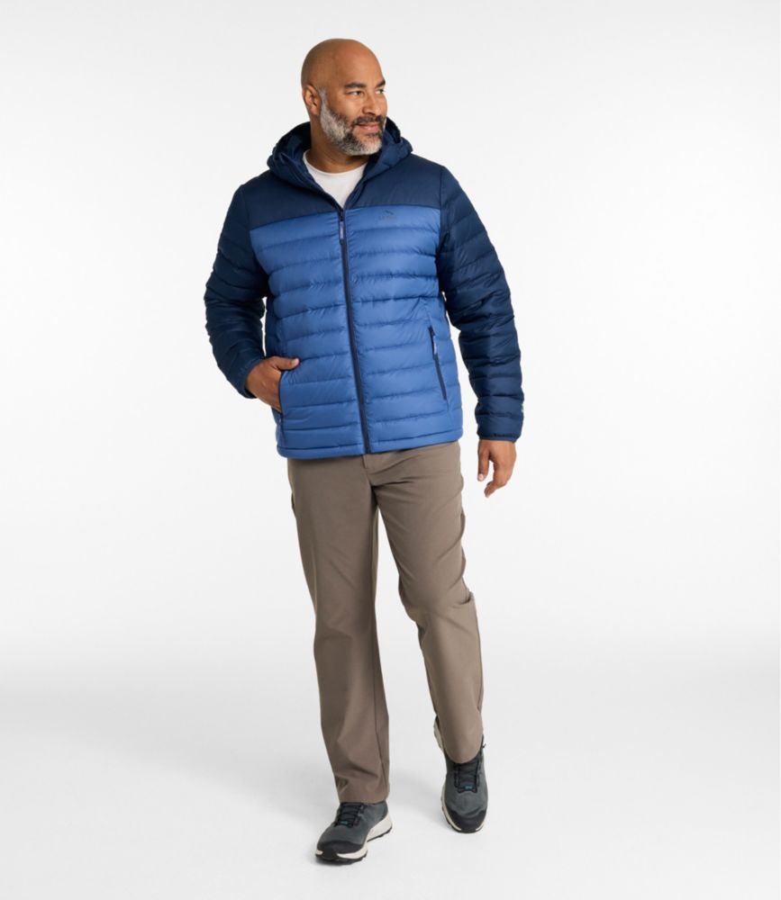 Men's Access Down Hooded Puffer, Colorblock, Nautical Navy/Bordeaux, small image number 9
