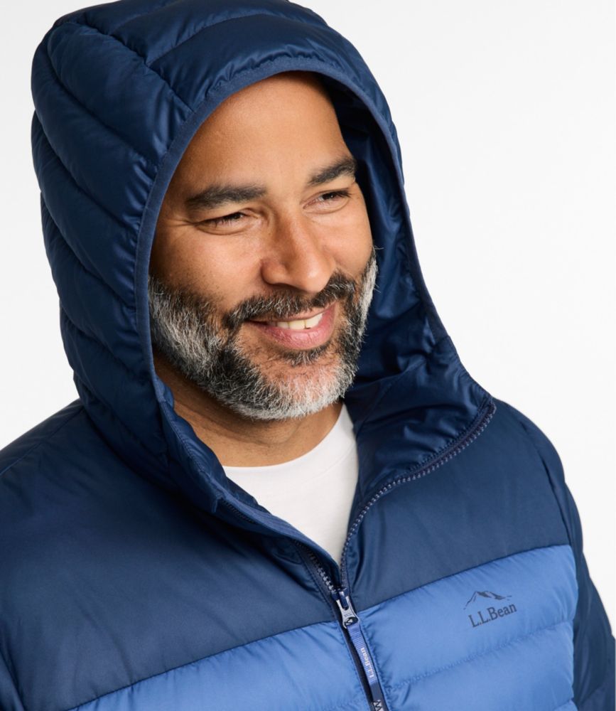 Men's Access Down Hooded Puffer, Colorblock, Nautical Navy/Bordeaux, small image number 11