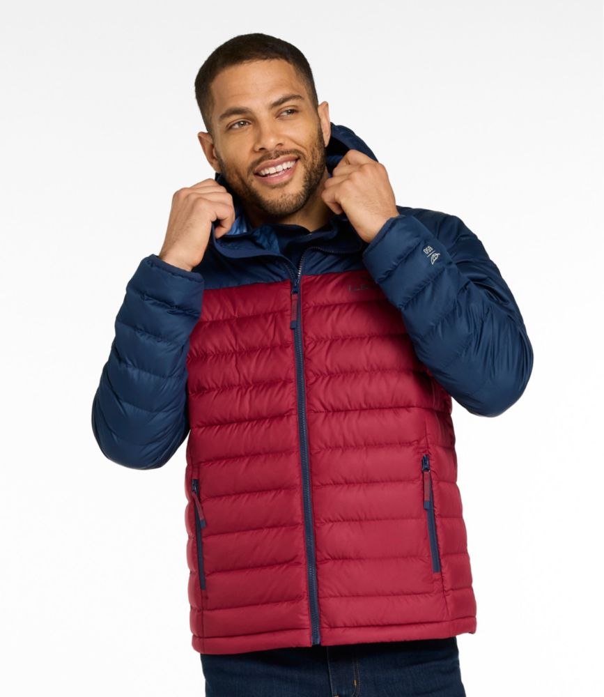 Men's Access Down Hooded Puffer, Colorblock