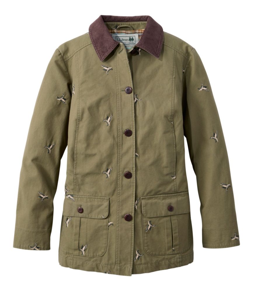 Women's Adirondack Barn Coat, Flannel-Lined Embroidery