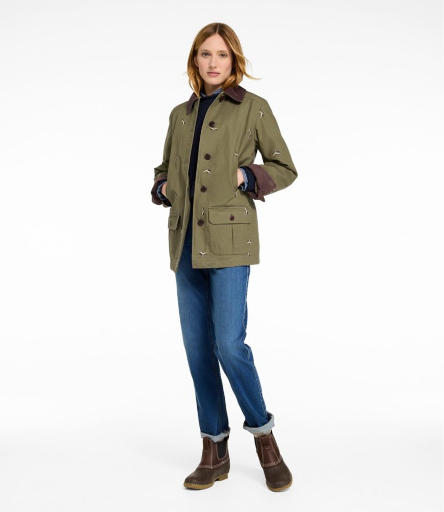 Women's Adirondack Barn Coat, Flannel-Lined Embroidery