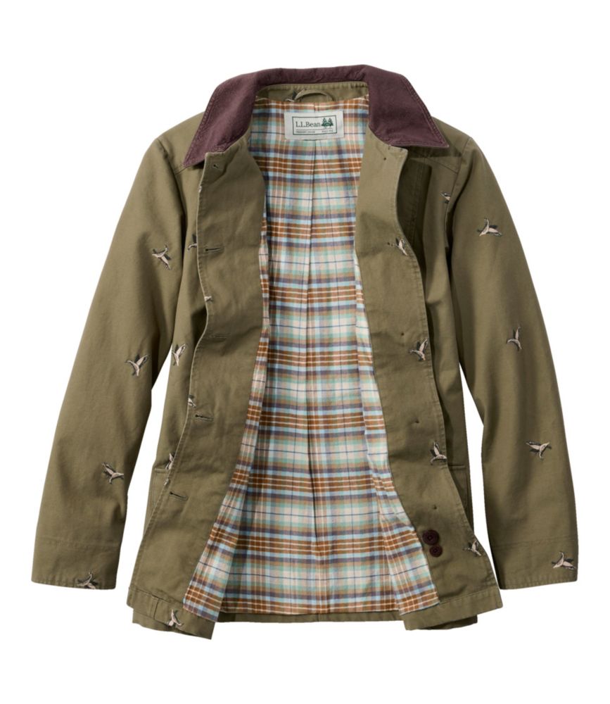 Women's Adirondack Barn Coat, Flannel-Lined Embroidery