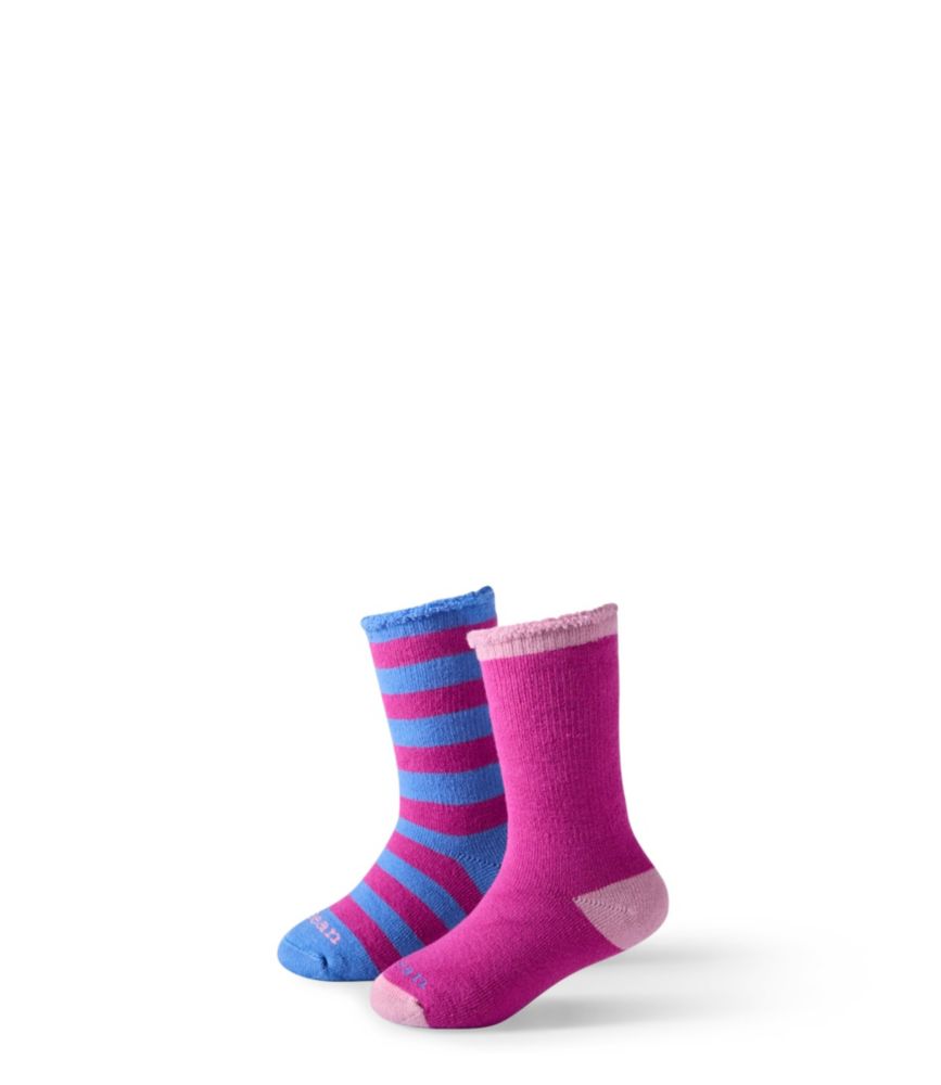 Toddlers' Cozy Rangeley Boot Sock 2-Pack, Bold Pink/Blue Tide, small image number 1