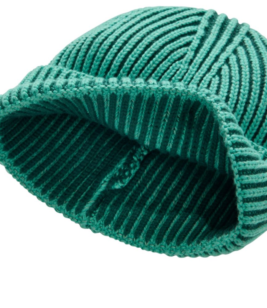 Kids' Chunky Rib Reflective Beanie Hat, Classic Navy/Deep Glacier Blue, small image number 3