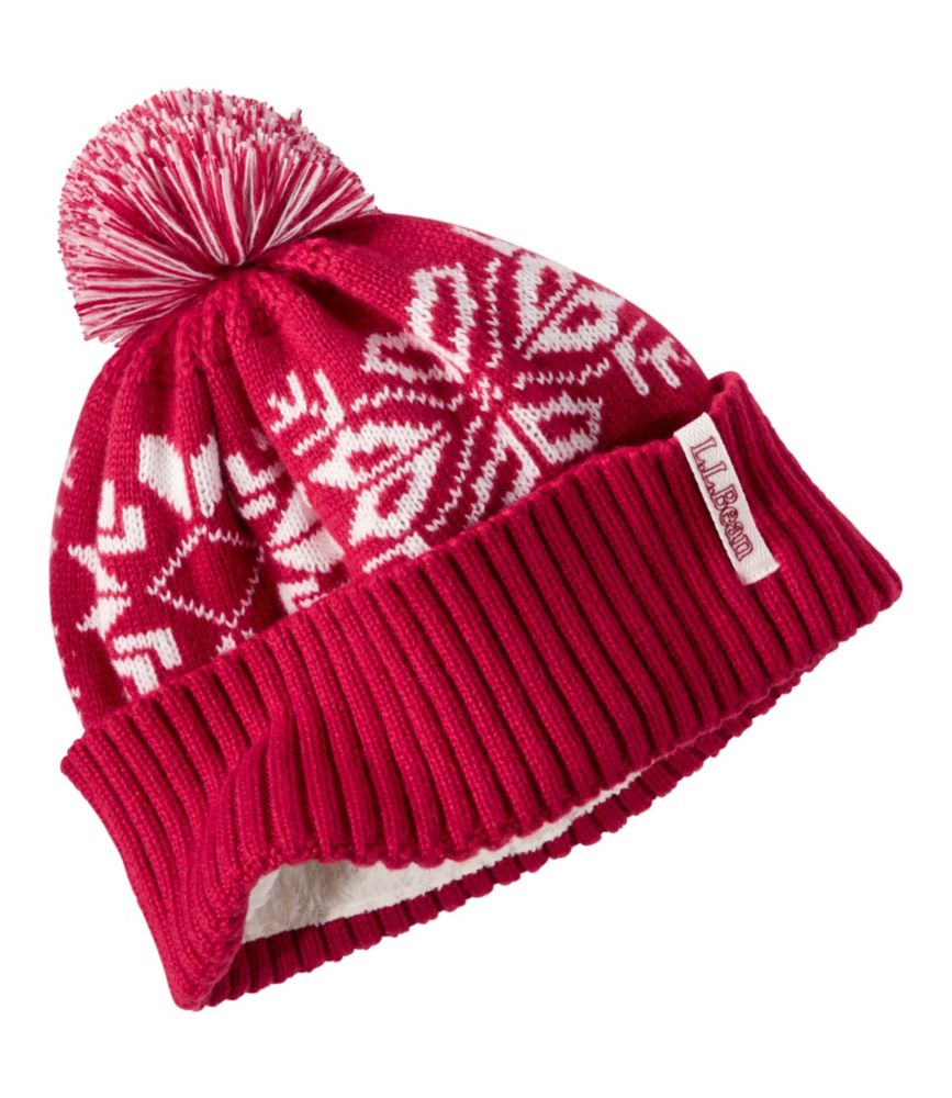 Kids' Snowflake Chunky Yarn Pom Hat, New
