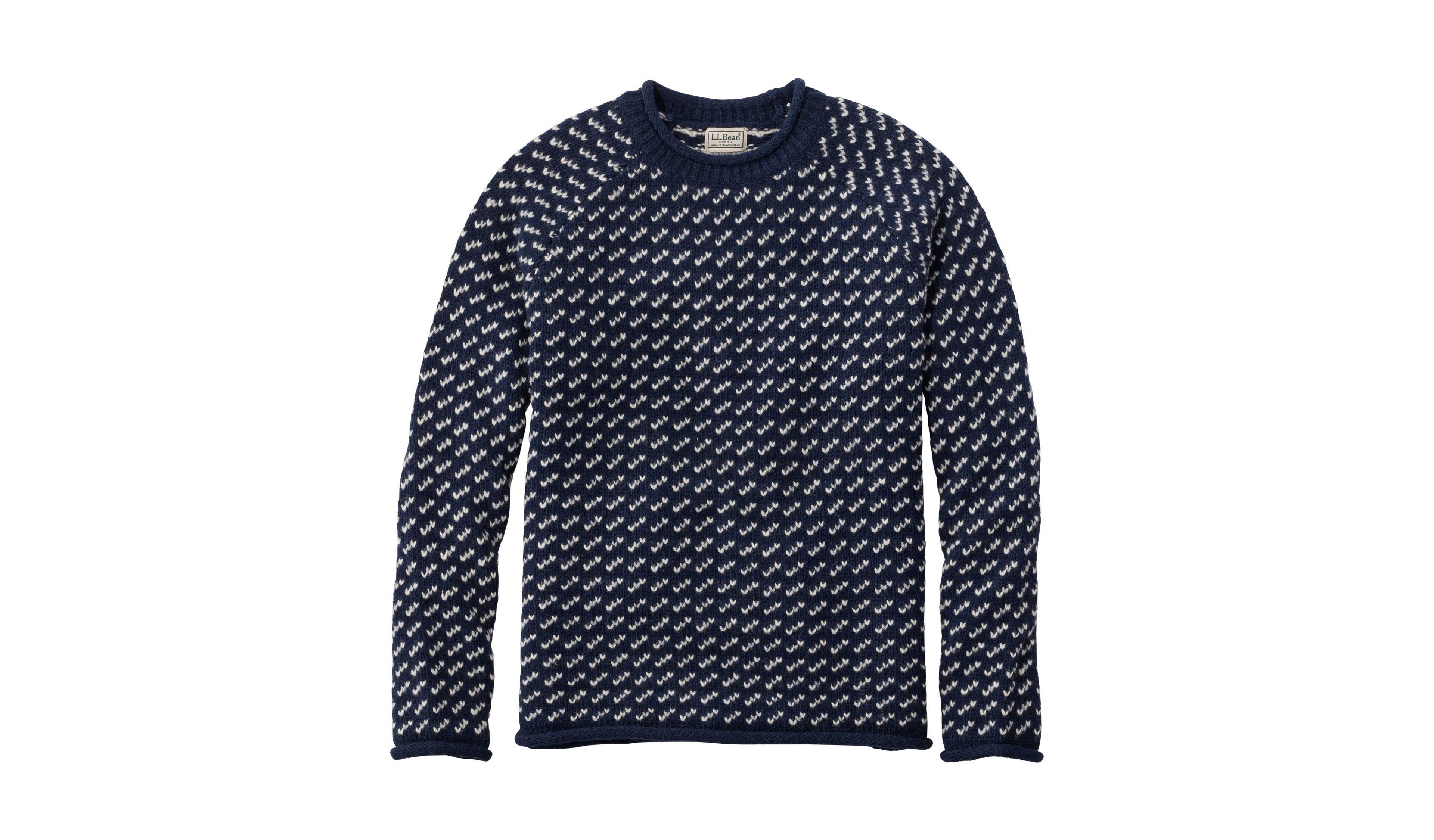Men's Bean's Classic Ragg Wool Sweater, Rollneck, Birds'-Eye
