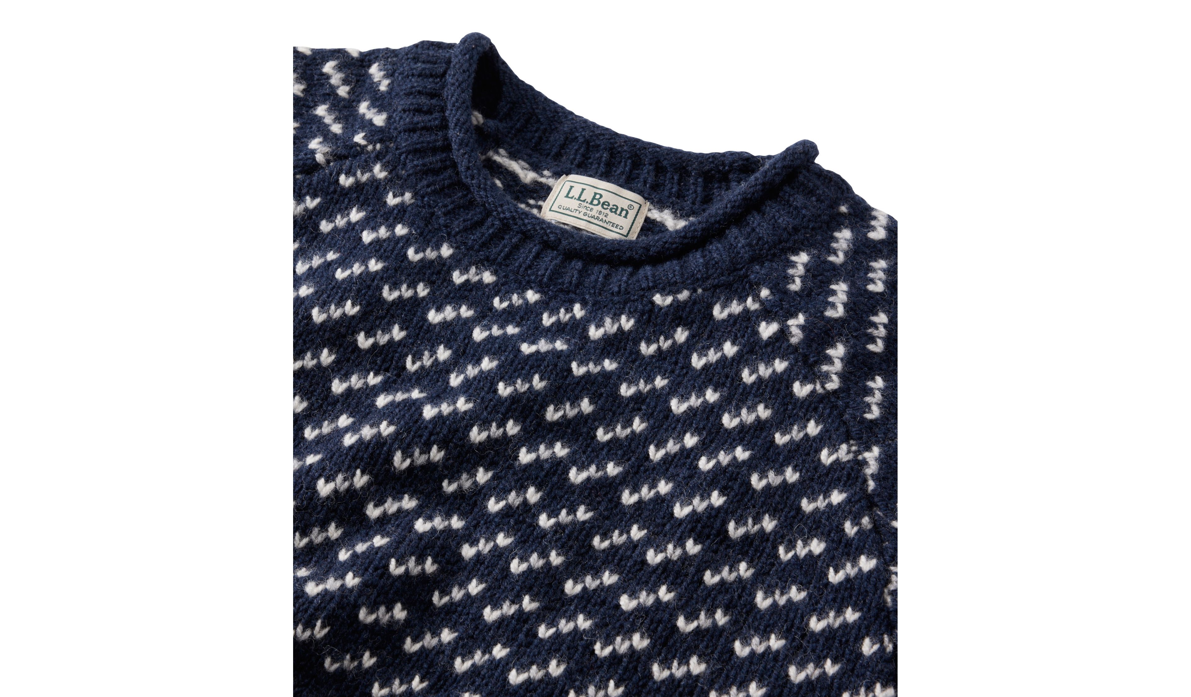 Men's Bean's Classic Ragg Wool Sweater, Rollneck, Birds'-Eye