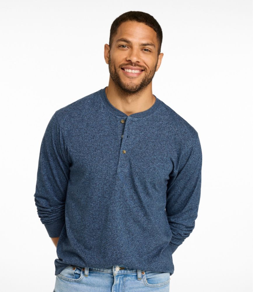 Men's Carefree Unshrinkable Henley, Long-Sleeve, Slightly Fitted
