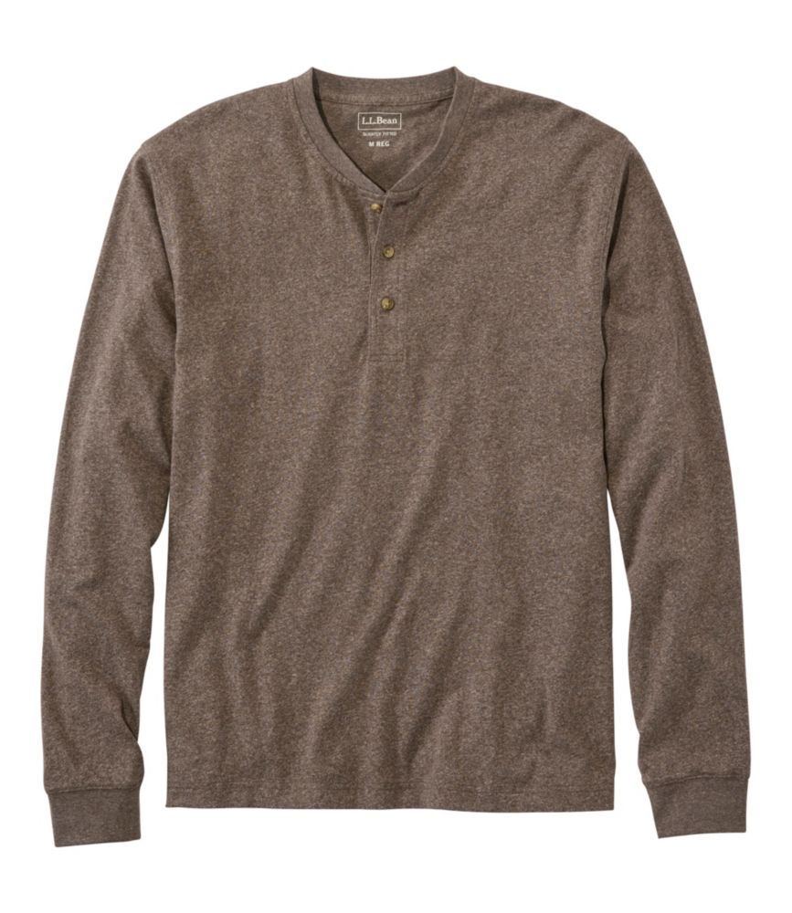 Men's Carefree Unshrinkable Henley, Long-Sleeve, Slightly Fitted