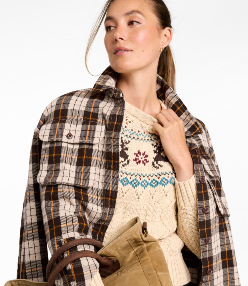 Women's Signature Cotton Fisherman Sweater, Crewneck Fair Isle