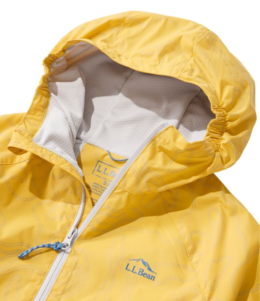 Kids' Wind and Rain Jacket, Lined & Reflective Zipper, Field Gold Reflective Topo, small image number 7