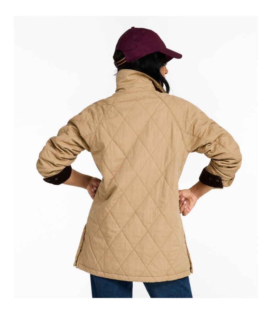 Women's Insulated Quilted Field Coat, Faded Sage, small image number 3