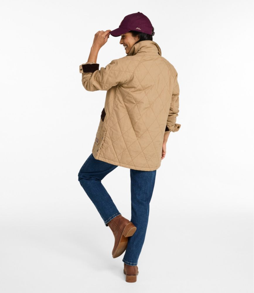 Women's Insulated Quilted Field Coat, Faded Sage, small image number 5