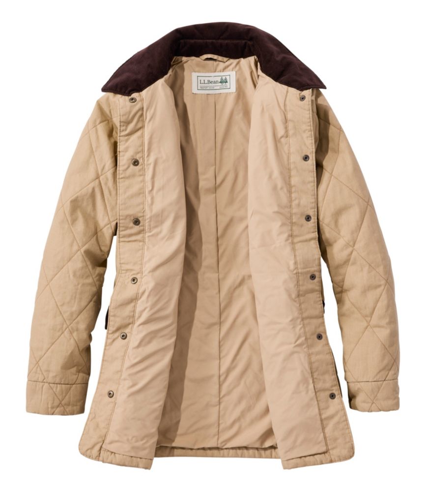 Women's Insulated Quilted Field Coat, Faded Sage, small image number 6