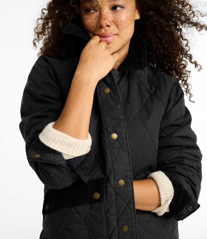 Women's Insulated Quilted Field Coat, Faded Sage, small image number 10